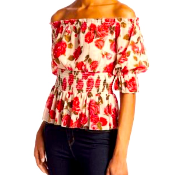 L’AGENCE Aubriella off shoulder top multiple color top blouse women size XS NWT